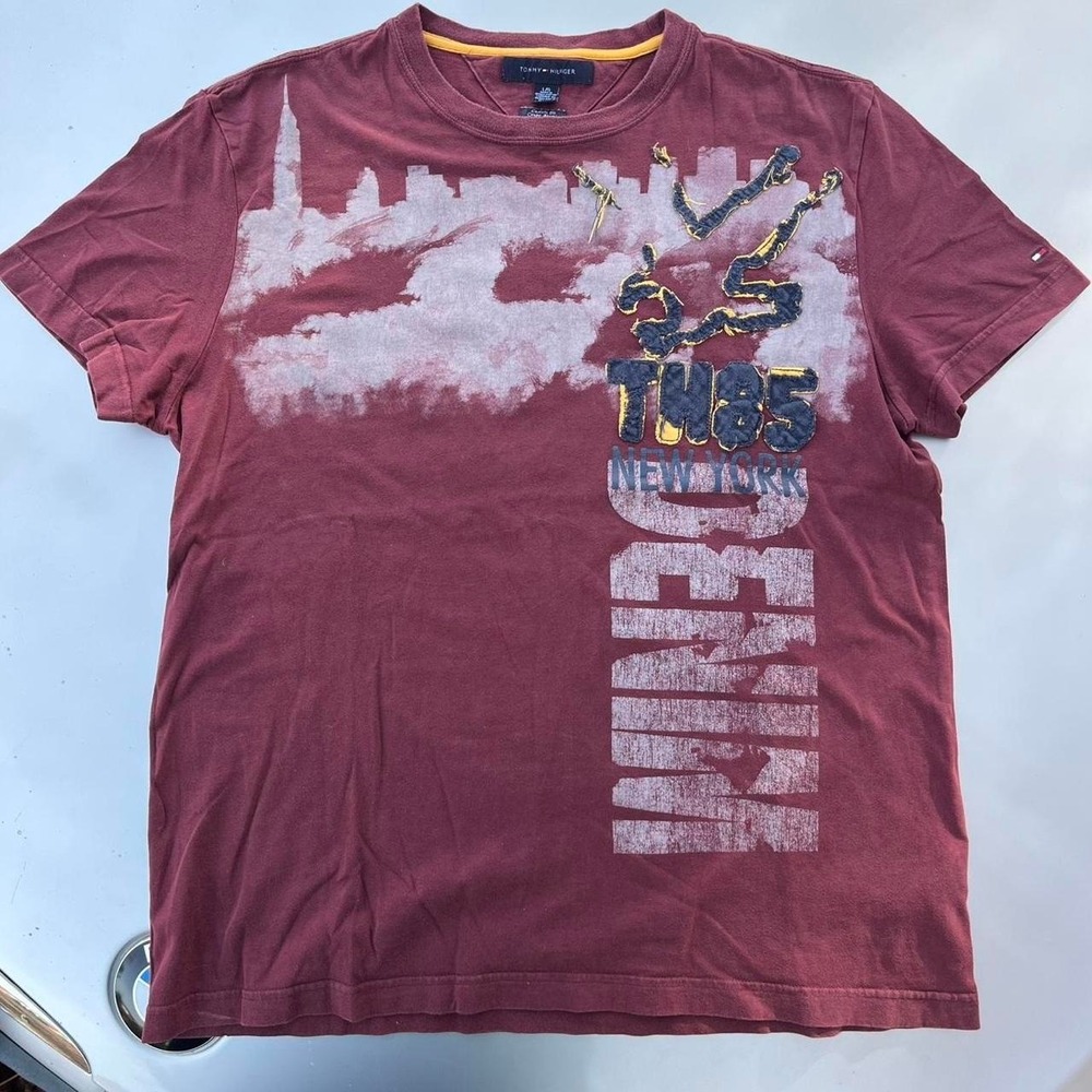 Burgundy Tommy Hilfiger 2010 cotton t-shirt